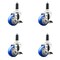 Service Caster 3.5 Inch 316SS Blue Poly Swivel 1-1/8 Inch Expanding Stem Caster Set Brake SCC SS316EX20S3514-PPUB-BLUE-TLB-118-4 - alternate 4